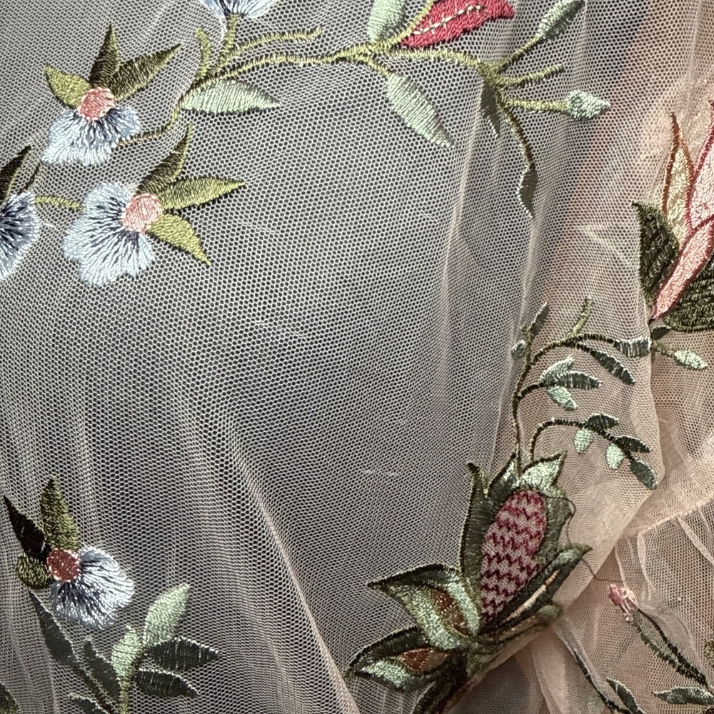 Zara Top Womens M Sheer Floral Boho Whimsical Cottagecore Romantic Fairycore - Picture 13 of 16